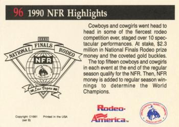 1991 Rodeo America Set B #96 1990 NFR Highlights Back